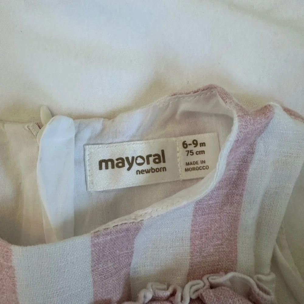 Mayoral Pink and White Striped Diaper Cover Set